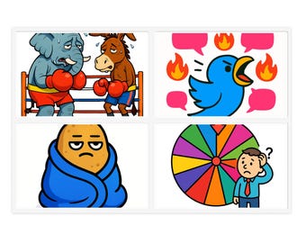 Sarcastic Political Sticker Sheet Bipartisan Humor Die Cut Vinyl Stickers Funny Election Variety Pack Laptop Water Bottle Phone Decals