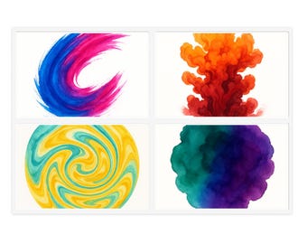 Bold Abstract Art Sticker Sheet Watercolor Die Cut Stickers Variety Pack Vinyl Decals Colorful Artistic Laptop Water Bottle Stickers