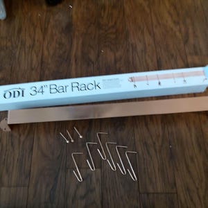 ODI 34" Copper Bar Rack with Hooks for Kitchen Pot Pan Storage Organizer