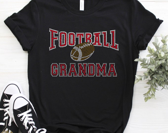 Football Grandma Bling T-Shirt (Customize the Stone Color)