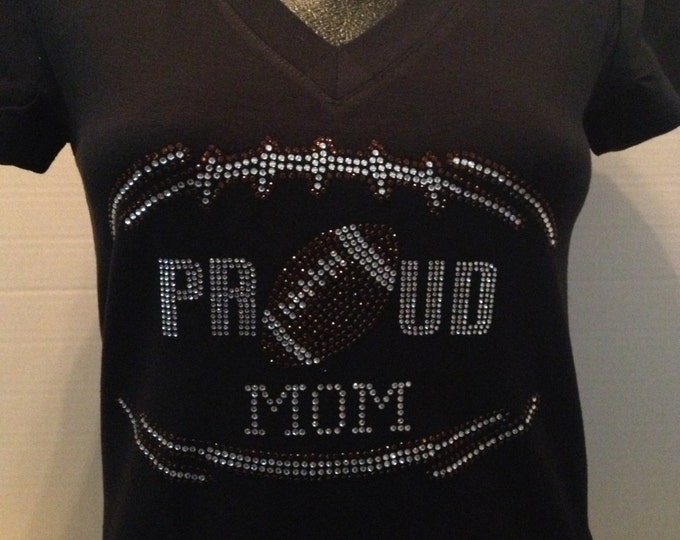 Proud Football Mom Bling Shirt