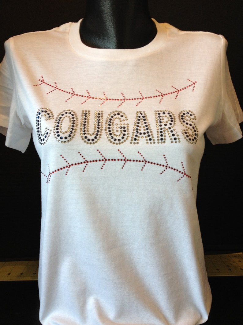 Custom Baseball with Stitching Bling Shirt | Etsy