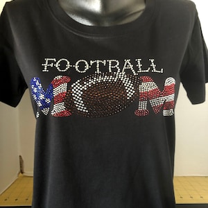 Football Mom Patriotic Rhinestone T-Shirt