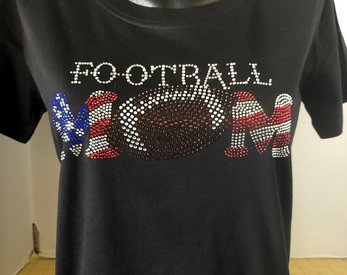 Football Mom Patriotic Rhinestone T-Shirt