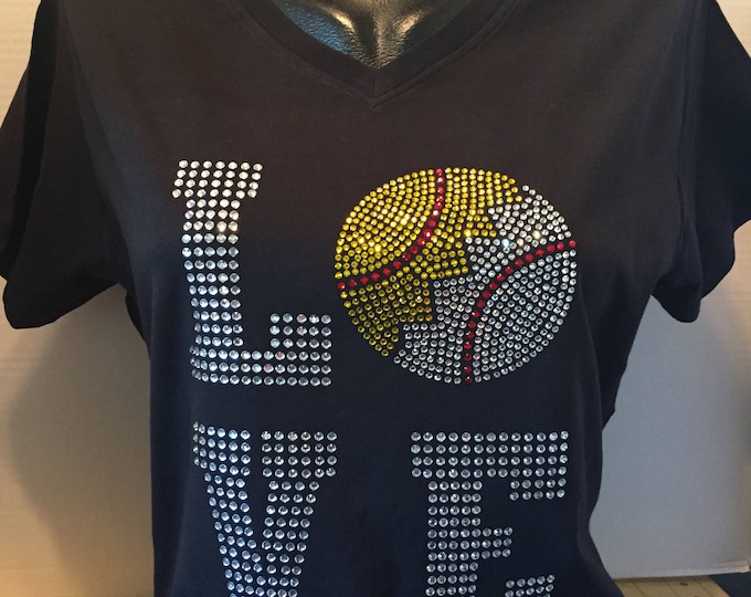 LO-V-E Softball and Baseball Bling Tee
