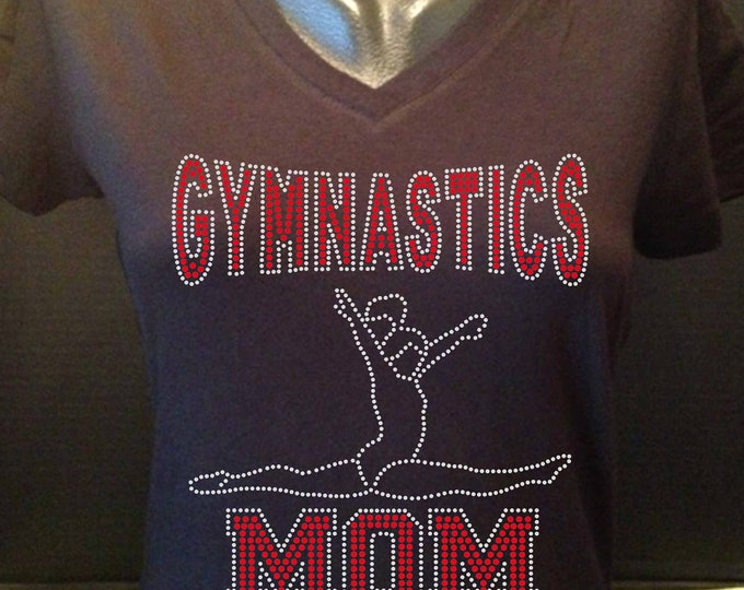 Gymnastic Mom Bling Shirt - customize the stone color