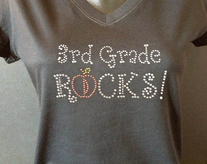 My Grade ROCKS | My Teacher ROCKS Custom Bling T-Shirt