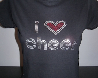 I Love Cheer Bling Shirt