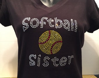 Softball Sister / Sis Bling T-Shirt