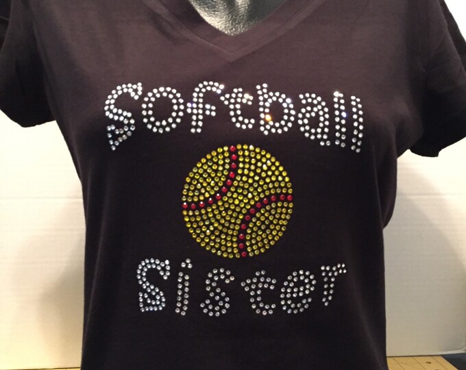 Softball Sister / Sis Bling T-Shirt