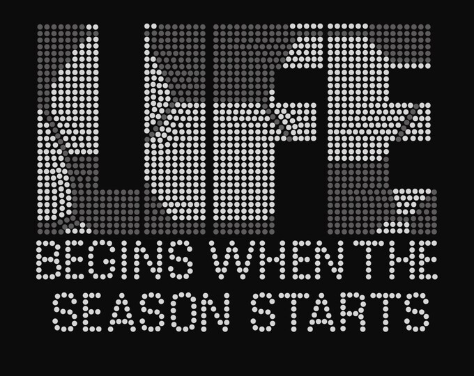 Life Begins When The Season Starts Soccer Rhinestone Shirt