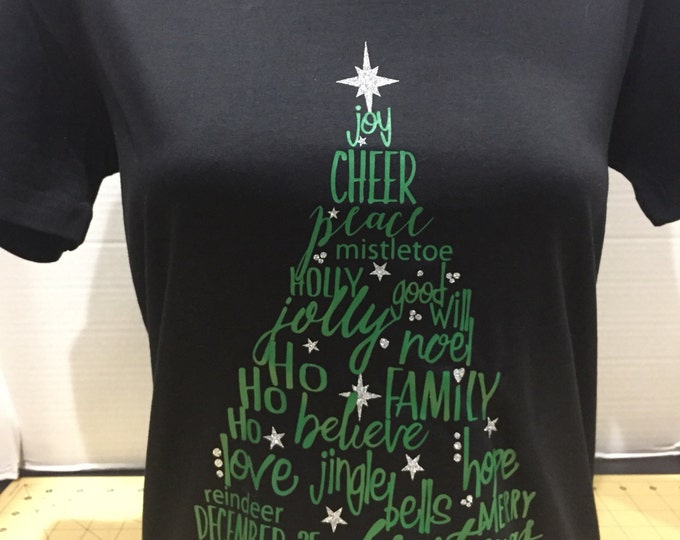 Christmas Tree Subway Art Holiday Shirt