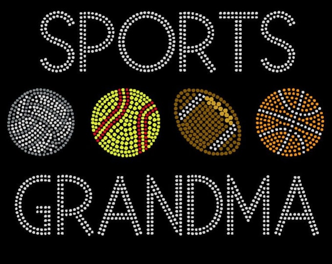 Sports Grandma Bling T-Shirt - Customize up to 4 Sports Balls