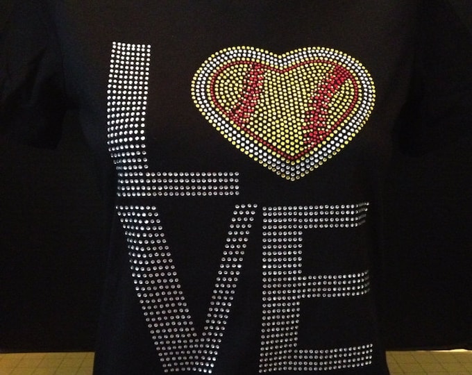 L-V-E Softball Bling Tee