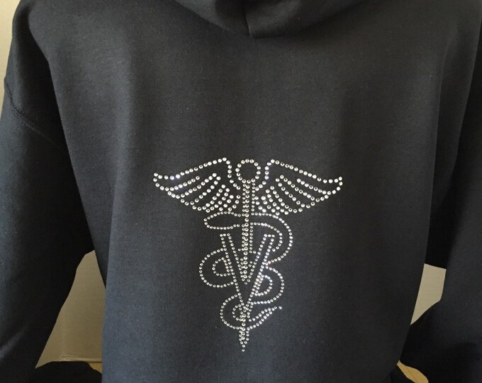 Custom Veterinary Hospital Hooded Bling Jacket---Animal - Medical - Doctors - Assistant