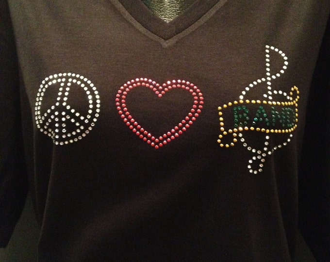 Peace-Love-Band Bling Shirt
