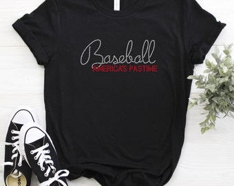 Baseball America's Pastime Rhinestone Shirt
