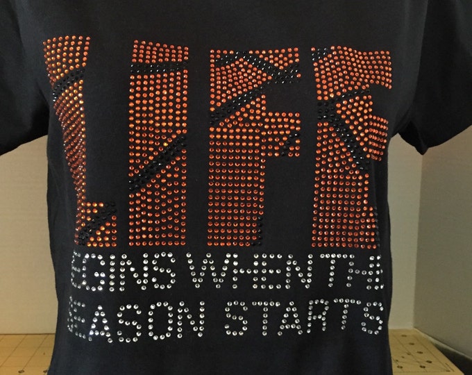 Life Begins When The Basketball Season Starts Rhinestone Shirt
