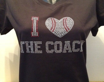 I Love The Coach - Baseball Bling Shirt