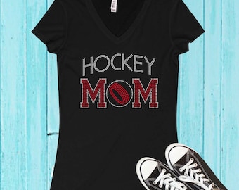 Hockey Mom Custom Bling T-Shirt