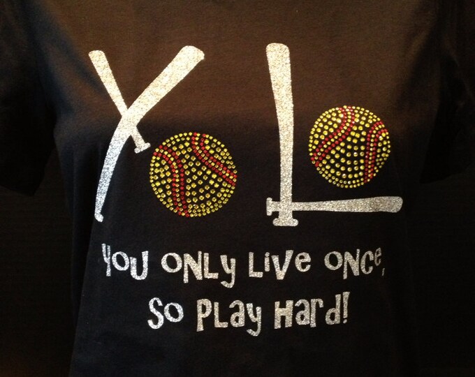 Play Hard Softball Bling and Glitter Shirt
