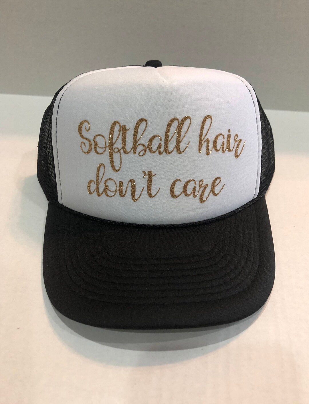 Softball Hair Don't Care Truckers Hat - Etsy