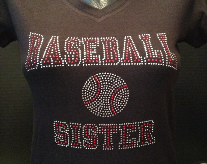 Baseball Sister Bling T-Shirt - Customize the Stone Color