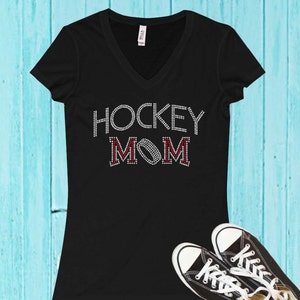 Hockey Mom Custom Rhinestone T-Shirt
