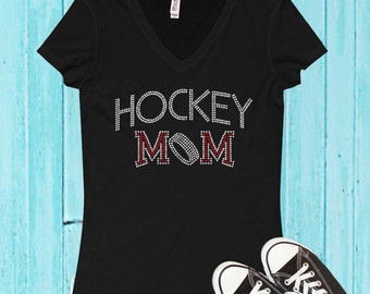 Hockey Mom Custom Rhinestone T-Shirt