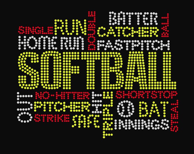 Softball Terms Rhinestone Shirt