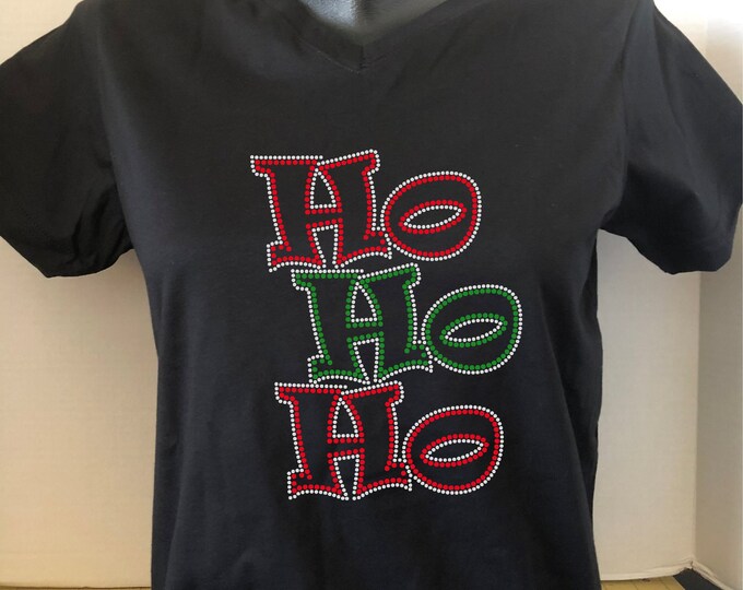 Christmas - Holiday - Ho Ho Ho Rhinestone Shirt