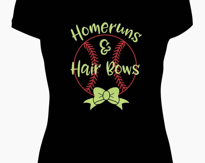 Homeruns and Hair Bows Softball Tee