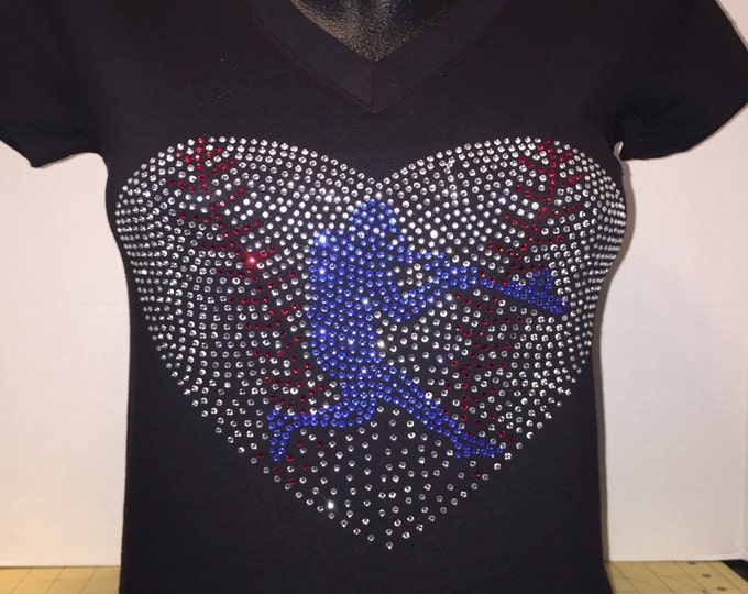 Love Your Baseball Player with all your Heart Rhinestone Shirt