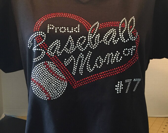 Proud Baseball Mom Rhinestone Shirt