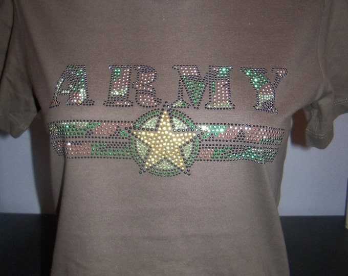 Army Bling Rhinestone T-Shirt