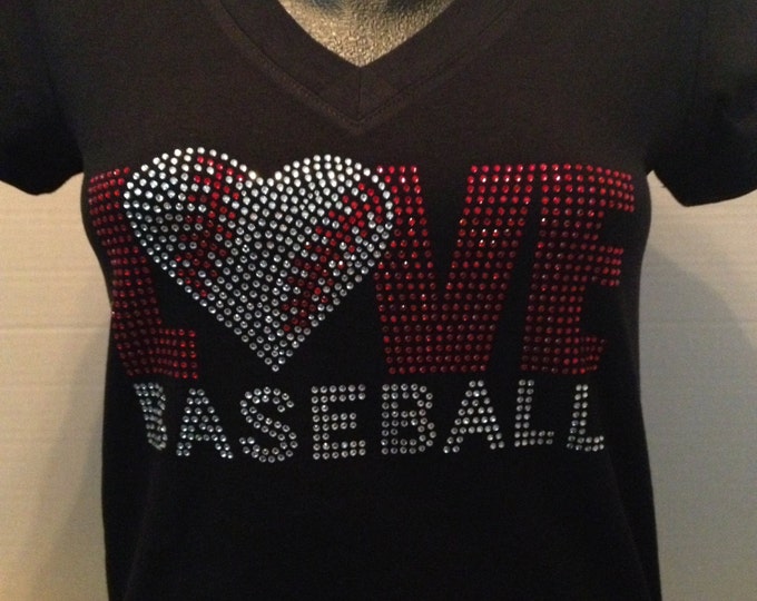 L (Heart) VE Baseball Bling Tee