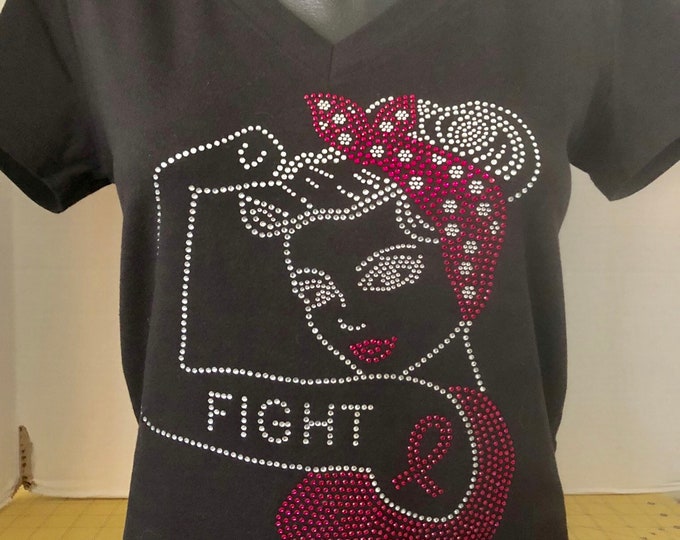 Breast Cancer Awareness - Fight Girl Rhinestone Shirt