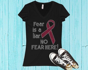 Breast Cancer Awareness - Fear is a Liar Bling Shirt