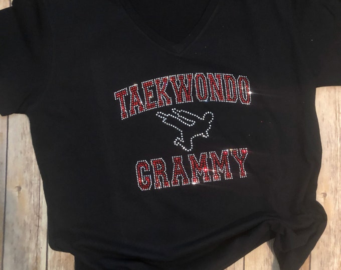 Taekwondo Grammy with Kicker T-Shirt  --Customize Bling Color
