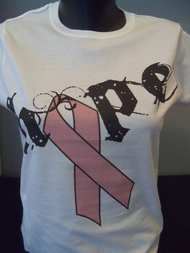 Hope with Pink Ribbon Breast Cancer Awareness Shirt image 1