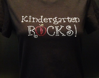 Kindergarten ROCKS Custom Bling T-Shirt