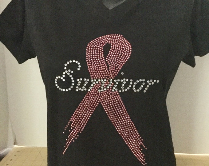 Survivor with Pink Ribbon - Breast Cancer Awareness Shirt