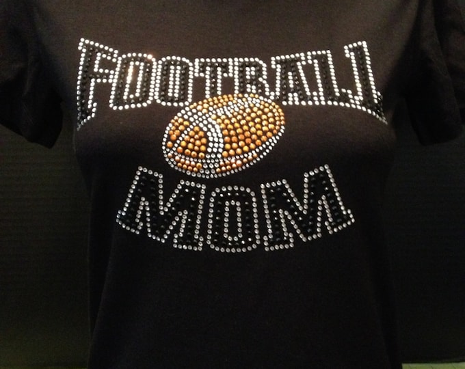 Football Mom Bling (Black Rhinestones)