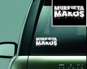 Murrieta Makos Swim Team White Car Decal