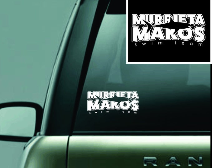 Murrieta Makos Swim Team White Car Decal