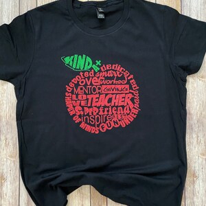 Teacher Subway Art Apple Glitter Shirt