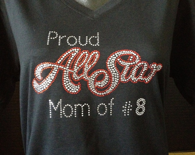 Proud All Star Mom Rhinestone Shirt
