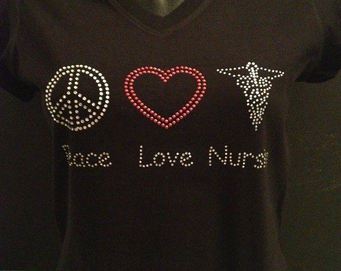 Peace-Love-Nursing Bling Shirt