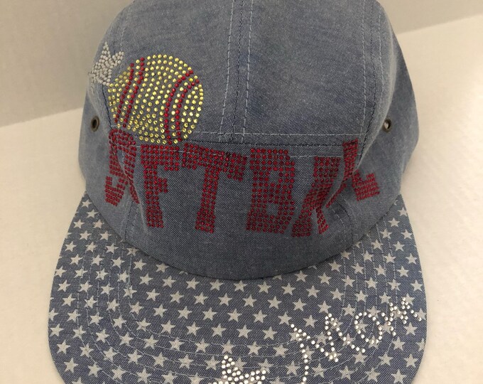 Softball Mom All Star Embellished Ball Cap  - FREE SHIPPING