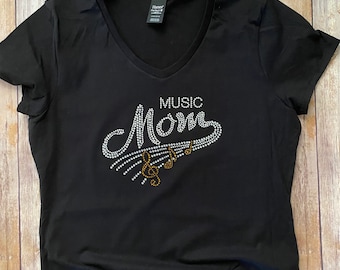 Music Mom Rhinestone Shirt